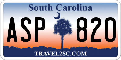 SC license plate ASP820
