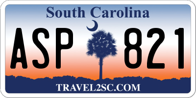 SC license plate ASP821