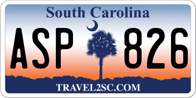 SC license plate ASP826