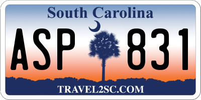 SC license plate ASP831