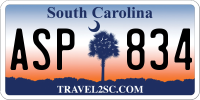 SC license plate ASP834