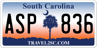 SC license plate ASP836