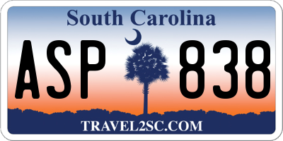 SC license plate ASP838
