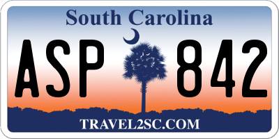 SC license plate ASP842