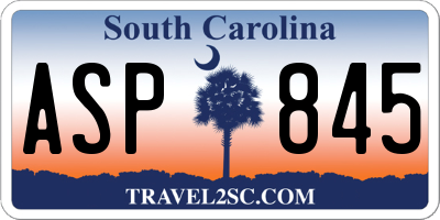 SC license plate ASP845