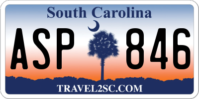 SC license plate ASP846