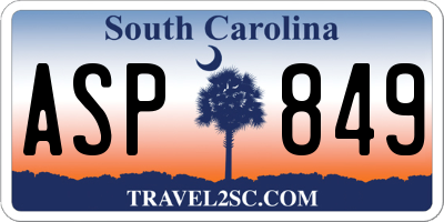 SC license plate ASP849