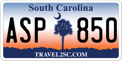 SC license plate ASP850