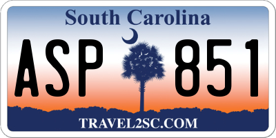 SC license plate ASP851