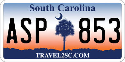 SC license plate ASP853