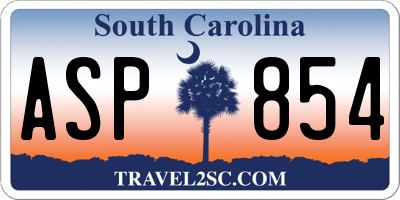 SC license plate ASP854