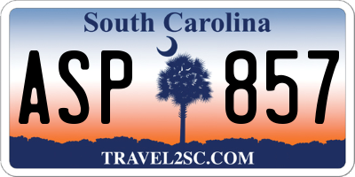 SC license plate ASP857