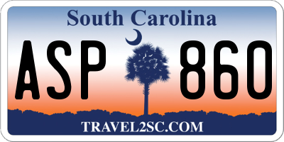 SC license plate ASP860