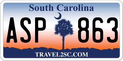 SC license plate ASP863