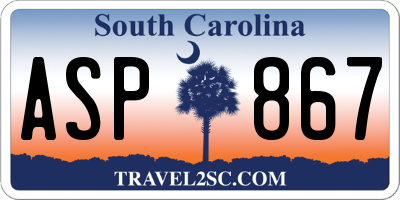 SC license plate ASP867