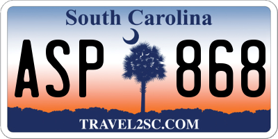 SC license plate ASP868