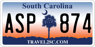 SC license plate ASP874