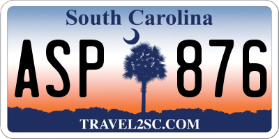 SC license plate ASP876
