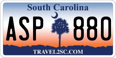 SC license plate ASP880