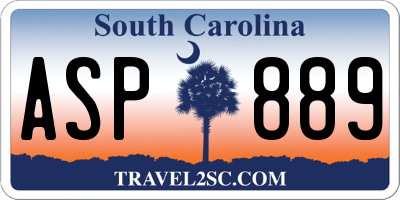 SC license plate ASP889