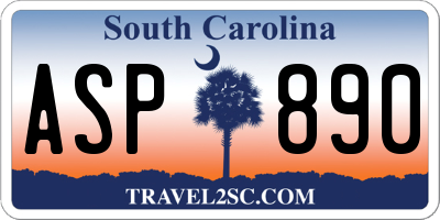 SC license plate ASP890