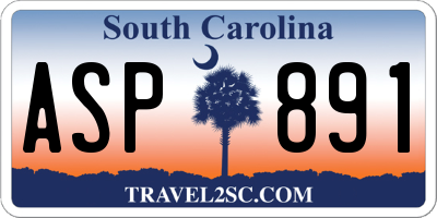 SC license plate ASP891