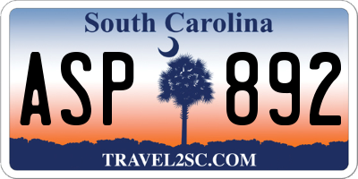 SC license plate ASP892