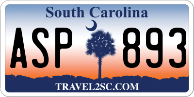 SC license plate ASP893