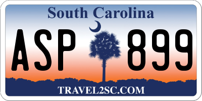 SC license plate ASP899
