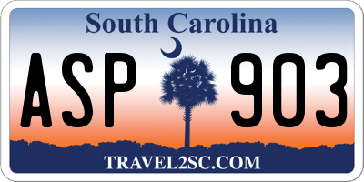 SC license plate ASP903