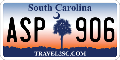 SC license plate ASP906