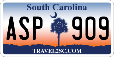 SC license plate ASP909