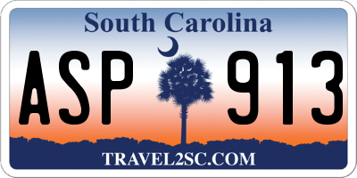 SC license plate ASP913