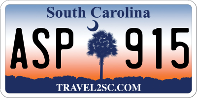 SC license plate ASP915