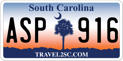 SC license plate ASP916