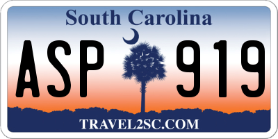 SC license plate ASP919