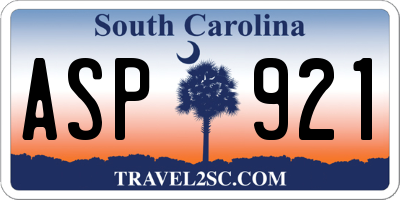 SC license plate ASP921