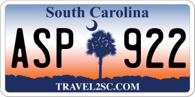 SC license plate ASP922