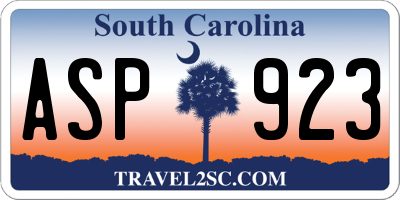 SC license plate ASP923
