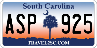 SC license plate ASP925