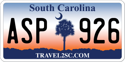 SC license plate ASP926