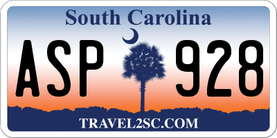 SC license plate ASP928