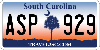 SC license plate ASP929