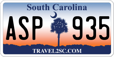 SC license plate ASP935