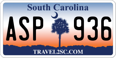 SC license plate ASP936