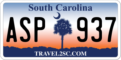 SC license plate ASP937