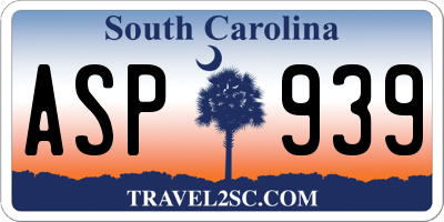 SC license plate ASP939