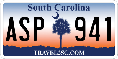 SC license plate ASP941