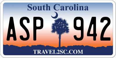 SC license plate ASP942