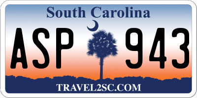 SC license plate ASP943
